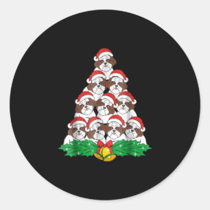 Shih Tzu kerstboom Dog-mas Lover Ronde Sticker