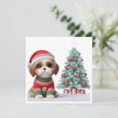 Shih Tzu Kerstboom Feestdagenkaart (Staand voorkant)