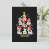 Shih Tzu kerstboom Santa Hat Lights Gifts dec Bedankkaart (Staand voorkant)