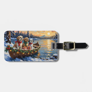Shih Tzu Kerstboot Vakantie Bagagelabel