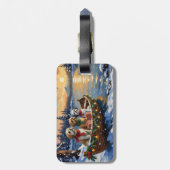 Shih Tzu Kerstboot Vakantie Bagagelabel (Achterkant verticaal)
