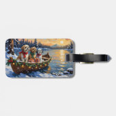 Shih Tzu Kerstboot Vakantie Bagagelabel (Achterkant horizontaal)