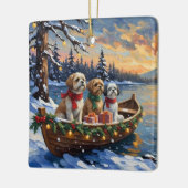Shih Tzu Kerstboot Vakantie Keramisch Ornament (Links)