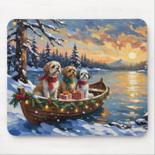 Shih Tzu Kerstboot Vakantie Muismat