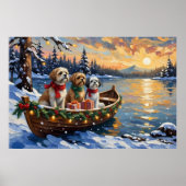 Shih Tzu Kerstboot Vakantie Poster (Voorkant)