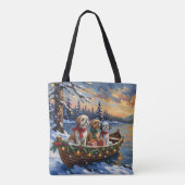 Shih Tzu Kerstboot Vakantie Tote Bag (Achterkant)