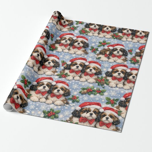 Shih Tzu kerstcadeaupapier  Cadeaupapier