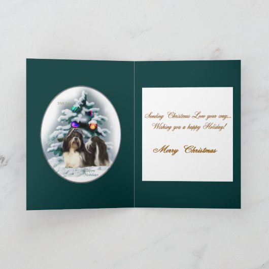 Shih Tzu kerstcadeaus Feestdagen Kaart (Binnen)