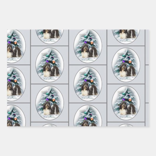 Shih Tzu kerstcadeaus Inpakpapier Vel (Voorkant)