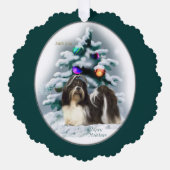 Shih Tzu kerstcadeaus Ornament Kaart (Voorkant)