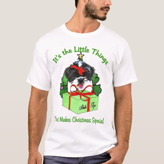 Shih Tzu kerstcadeaus T-shirt (Voorkant)