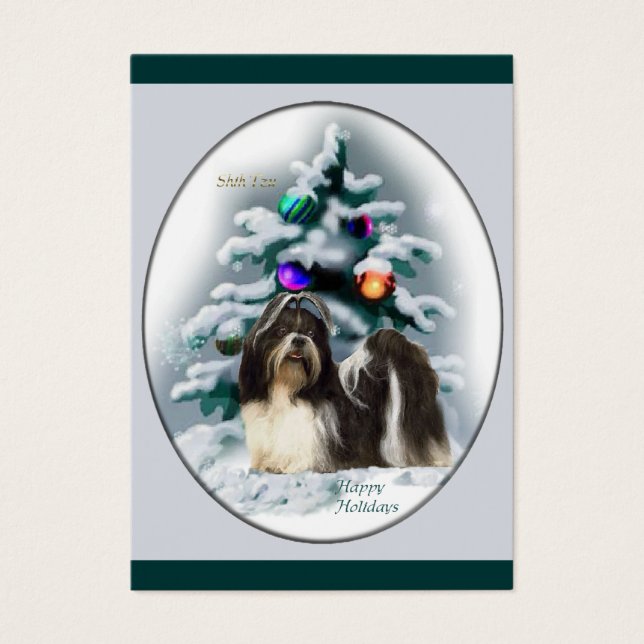 Shih Tzu kerstcadeaus Visitekaartje (Voorkant)