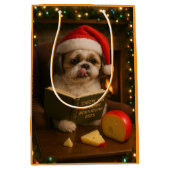 Shih Tzu Kerstcadeautas Medium Cadeauzakje (Voorkant)