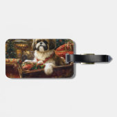 Shih Tzu Kerstfeest Seizoen Bagagelabel (Achterkant horizontaal)