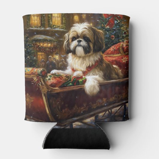 Shih Tzu Kerstfeest Seizoen Blikjeskoeler (Achterkant)