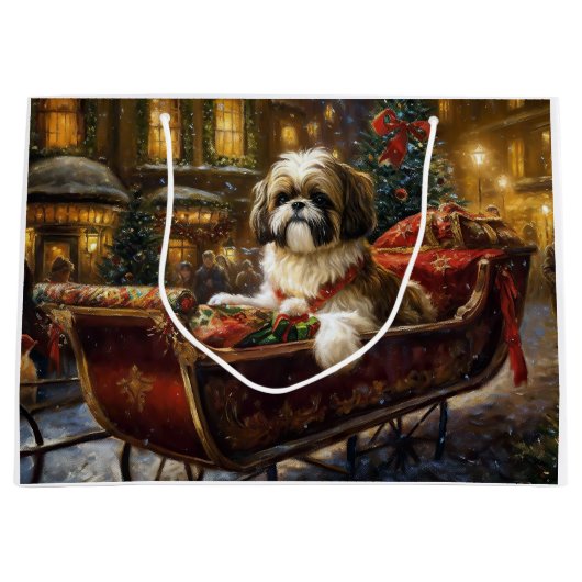 Shih Tzu Kerstfeest Seizoen Groot Cadeauzakje (Voorkant)