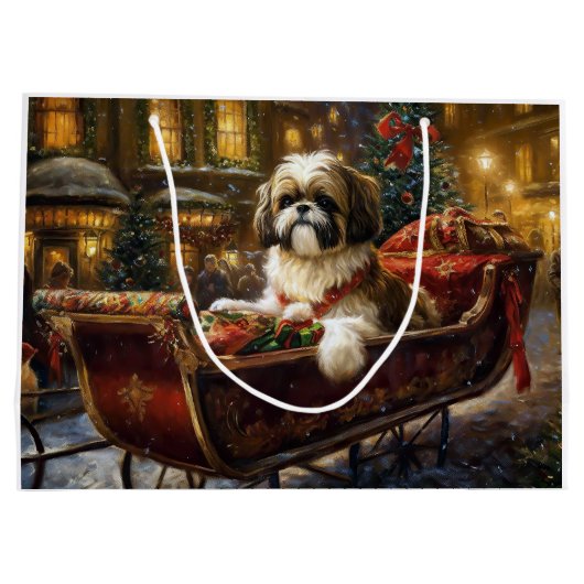 Shih Tzu Kerstfeest Seizoen Groot Cadeauzakje (Achterkant)