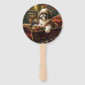 Shih Tzu Kerstfeest Seizoen Handwaaier (Achterkant)