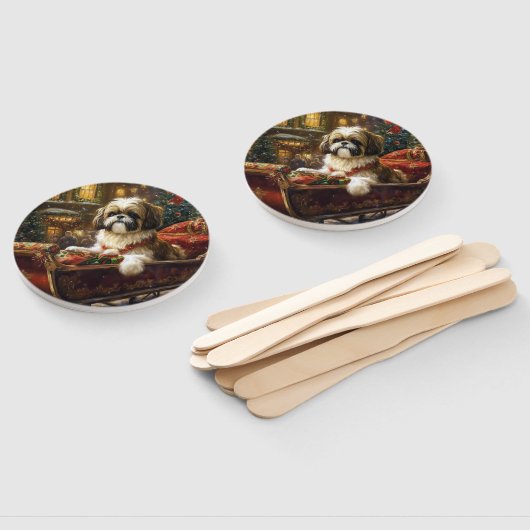 Shih Tzu Kerstfeest Seizoen Handwaaier (Niet-gemonteerd)