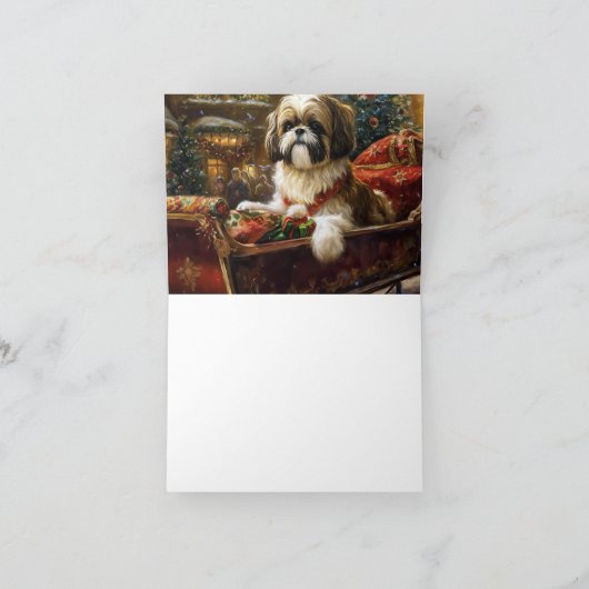 Shih Tzu Kerstfeest Seizoen Kaart (Binnen)