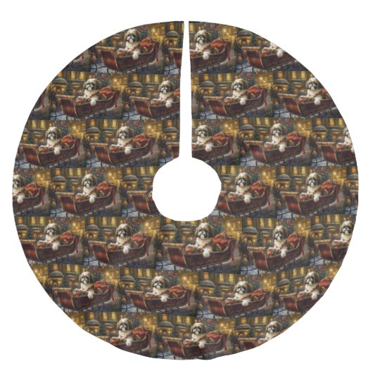 Shih Tzu Kerstfeest Seizoen Kerstboom Rok (Voorkant)