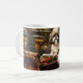 Shih Tzu Kerstfeest Seizoen Koffiemok (Voorkant links)