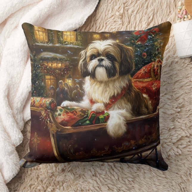 Shih Tzu Kerstfeest Seizoen Kussen (Deken)