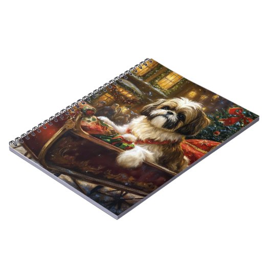 Shih Tzu Kerstfeest Seizoen Notitieboek (Linkerzijde)