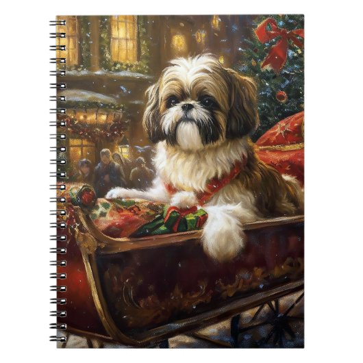 Shih Tzu Kerstfeest Seizoen Notitieboek (Voorkant)