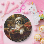 Shih Tzu Kerstfeest Seizoen Papieren Bordje (Feest)