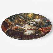 Shih Tzu Kerstfeest Seizoen Papieren Bordje (Gekanteld)