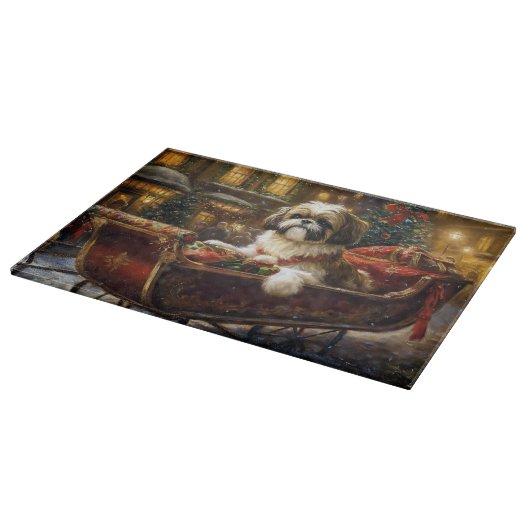 Shih Tzu Kerstfeest Seizoen Snijplank (Hoek)