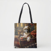 Shih Tzu Kerstfeest Seizoen Tote Bag (Voorkant)