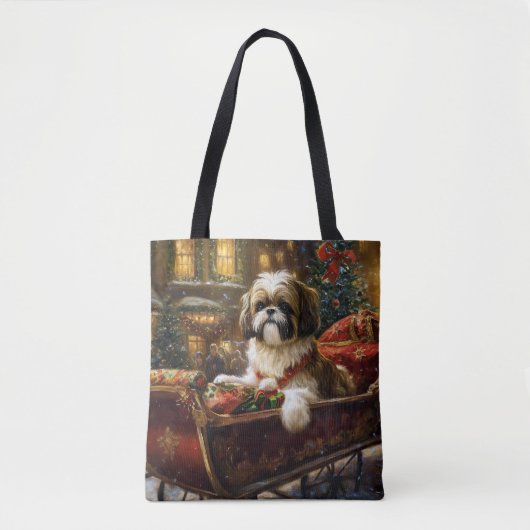 Shih Tzu Kerstfeest Seizoen Tote Bag (Voorkant)
