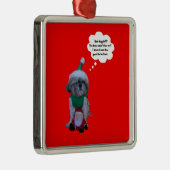 Shih Tzu Kerstfeestdag Premium Metalen Ornament (Rechts)