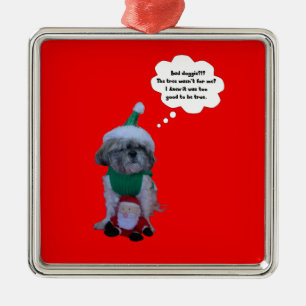 Shih Tzu Kerstfeestdag Premium Metalen Ornament
