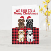 Shih Tzu kersthond Kaart (Gele Bloem)