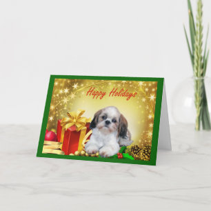 Shih Tzu-kerstkaartjes Feestdagen Kaart