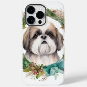 Shih Tzu Kerstkrans feestelijke pup Case-Mate iPhone Case (Achterkant)