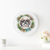 Shih Tzu Kerstkrans feestelijke pup Grote Klok (Huis)