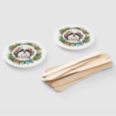 Shih Tzu Kerstkrans feestelijke pup Handwaaier (Niet-gemonteerd)