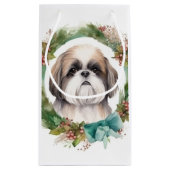 Shih Tzu Kerstkrans feestelijke pup Klein Cadeauzakje (Achterkant)