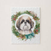 Shih Tzu Kerstkrans feestelijke pup Legpuzzel (Verticaal)