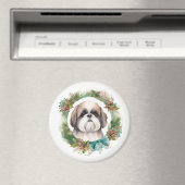 Shih Tzu Kerstkrans feestelijke pup Magneet (Insitu (Vaatwasser))