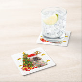 Shih Tzu - kerstlampboom | Kerstmis Kartonnen Onderzetters (Insitu)