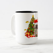 Shih Tzu - kerstlampboom | Kerstmis Tweekleurige Koffiemok (Voorkant links)