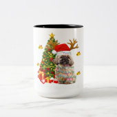 Shih Tzu - kerstlampboom | Kerstmis Tweekleurige Koffiemok (Center)