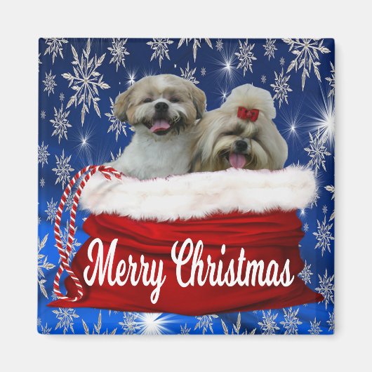 Shih tzu KerstMagnet Magneet (Voorkant)
