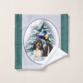 Shih Tzu Kerstmis Bad Handdoek (Wasdoekje)
