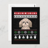 Shih Tzu Kerstmis Briefkaart (Voorkant / Achterkant)